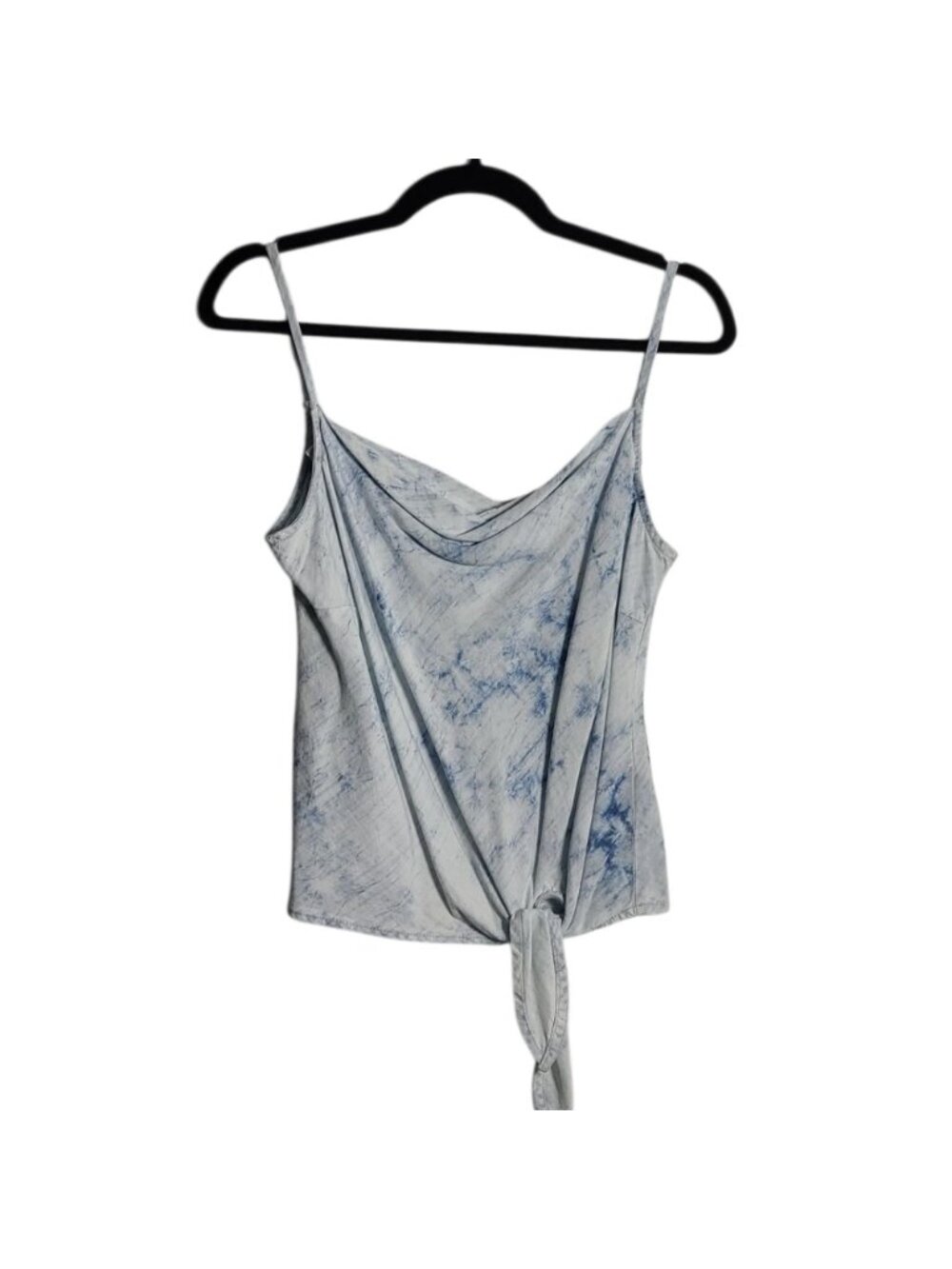 BELLA DAHL Bias Cowl Neck Tie Up Cami Tank Top Tie Dye Cloud Wash Size Med